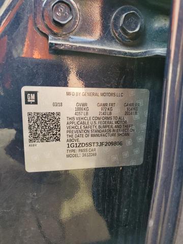 1G1ZD5ST3JF209806 - 2018 CHEVROLET MALIBU LT 蓝色 照片 12