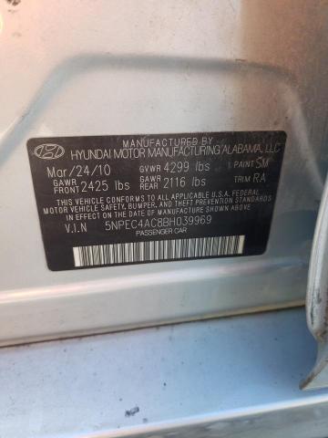 5NPEC4AC8BH039969 - 2011 HYUNDAI SONATA SE SILVER photo 12