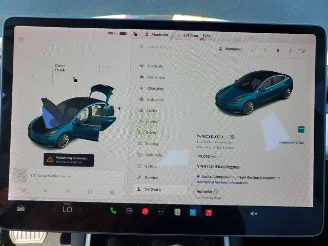 5YJ3E1EB4LF622959 - 2020 TESLA MODEL 3 შავი ფოტო 9