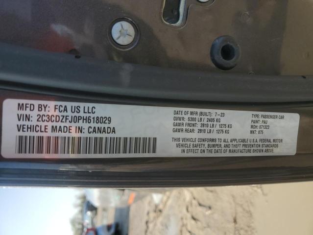 2C3CDZFJ0PH618029 - 2023 DODGE CHALLENGER R/T SCAT PACK GRAY photo 12