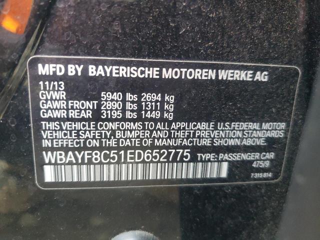 WBAYF8C51ED652775 - 2014 BMW 750 LXI BLACK photo 12