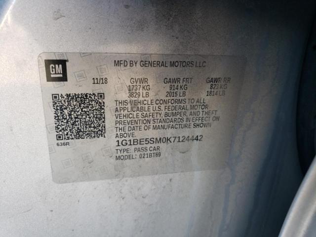 1G1BE5SM0K7124442 - 2019 CHEVROLET CRUZE LT SILVER photo 24