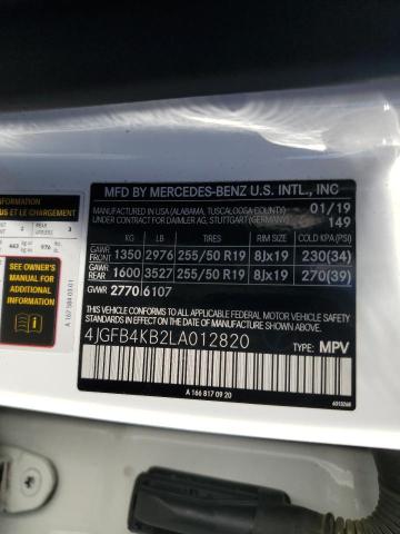 4JGFB4KB2LA012820 - 2020 MERCEDES-BENZ GLE 350 4MATIC WHITE photo 13