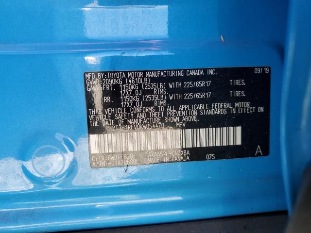 2T3H1RFV0KW054470 - 2019 TOYOTA RAV4 LE Mavi foto 12