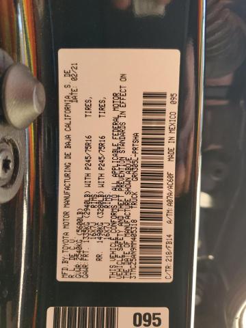 3TMCZ5AN9MM405318 - 2021 TOYOTA TACOMA DOUBLE CAB Чорний фото 12