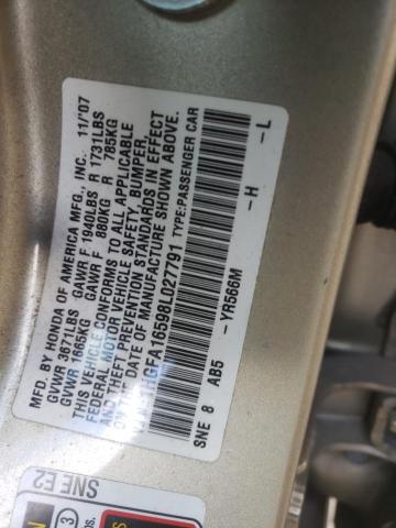 1HGFA16598L027791 - 2008 HONDA CIVIC LX TAN photo 12
