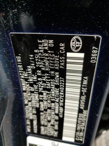 4T4BF1FK7ER403237 - 2014 TOYOTA CAMRY L BLUE photo 12