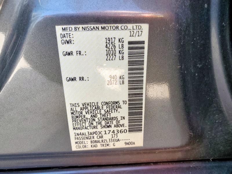 1N4AL3AP0JC174360 - 2018 NISSAN ALTIMA 2.5 Boz foto 13