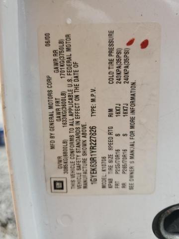 1GYEK63R1YR227826 - 2000 CADILLAC ESCALADE LUXURY WHITE photo 13