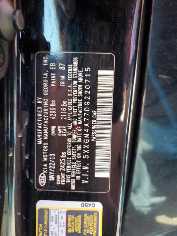 5XXGM4A77DG220715 - 2013 KIA OPTIMA LX BLACK photo 12