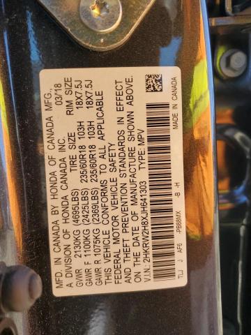 2HKRW2H8XJH641303 - 2018 HONDA CR-V EXL Մոխրագույն լուսանկար 13