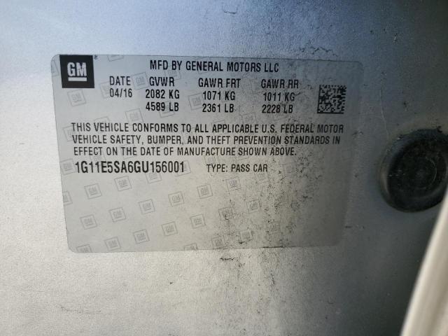 1G11E5SA6GU156001 - 2016 CHEVROLET MALIBU LIM LTZ ვერცხლისფერი ფოტო 13