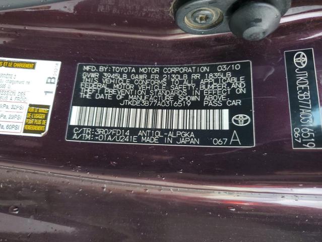 JTKDE3B77A0316519 - 2010 TOYOTA SCION TC Gris foto 13