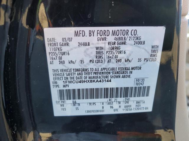 1FMCU49HX8KA43144 - 2008 FORD ESCAPE HEV BLACK photo 12