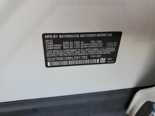 5UXTR9C59KLD91795 - 2019 BMW X3 XDRIVE30I WHITE photo 13