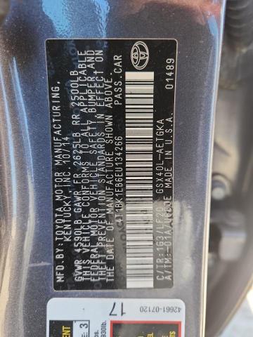 4T1BK1EB6EU134266 - 2014 TOYOTA AVALON BASE Մոխրագույն լուսանկար 13