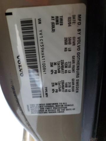 YV1CY59HX41100841 - 2004 VOLVO XC90 GRAY photo 13