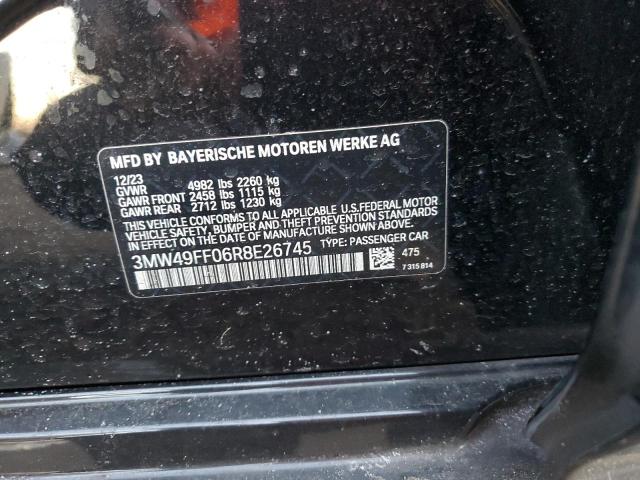 3MW49FF06R8E26745 - 2024 BMW M340XI BLACK photo 12