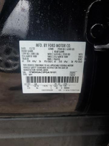 1FM5K8AC5PGA19101 - 2023 FORD EXPLORER POLICE INTERCEPTOR 黑色 照片 12