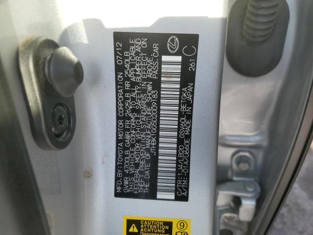 JTHBK1GG5D2009183 - 2013 LEXUS ES 350 SILVER photo 12