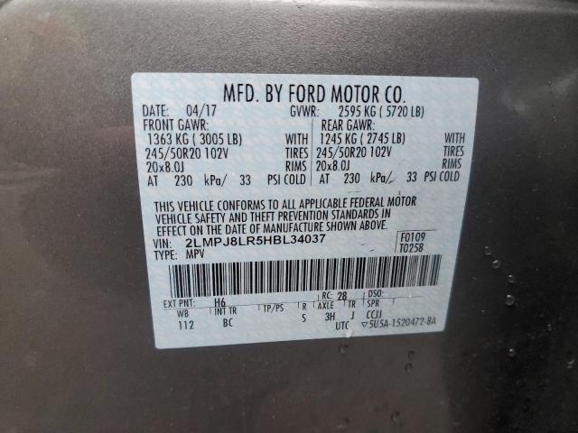 2LMPJ8LR5HBL34037 - 2017 LINCOLN MKX RESERVE Қоңыр фото 13