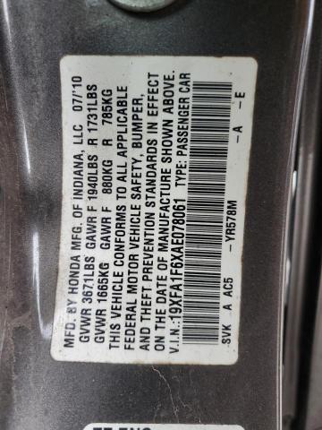 19XFA1F6XAE078061 - 2010 HONDA CIVIC LX-S 棕色 照片 13