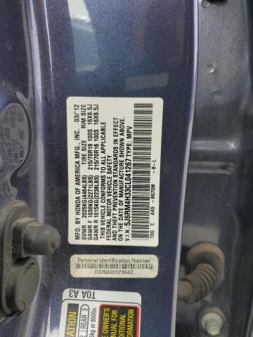 5J6RM4H33CL041267 - 2012 HONDA CR-V LX Bleu photo 13