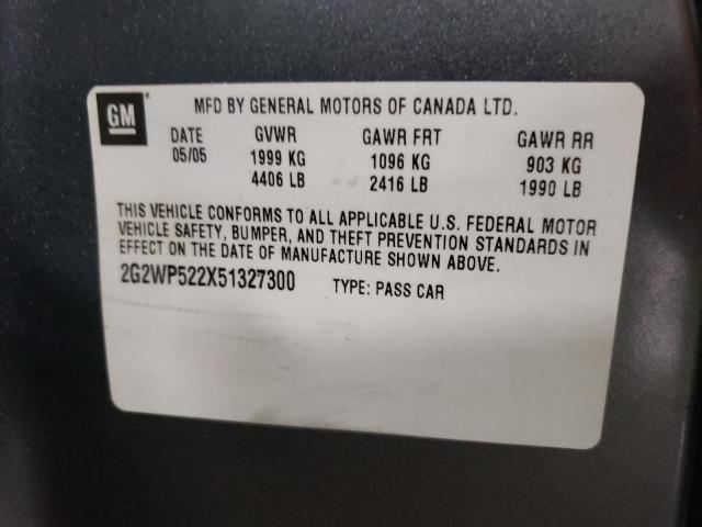 2G2WP522X51327300 - 2005 PONTIAC GRAND PRIX 灰色 照片 12