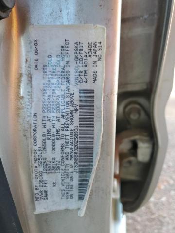 JT3GN86R320258931 - 2002 TOYOTA 4RUNNER SR5 Күміс фото 13