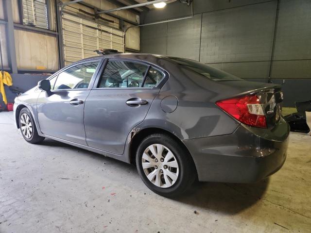 2HGFB2F57CH611258 - 2012 HONDA CIVIC LX GRAY photo 2