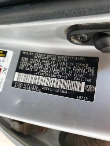 4T1BF3EK9BU126996 - 2011 TOYOTA CAMRY BASE SILVER photo 12