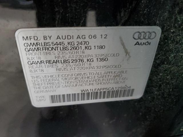 WA1LFAFP5CA129804 - 2012 AUDI Q5 PREMIUM PLUS BLACK photo 13