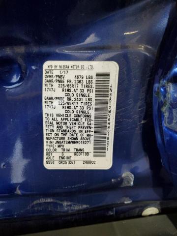 JN8AT2MV6HW018271 - 2017 NISSAN ROGUE S ლურჯი ფოტო 13