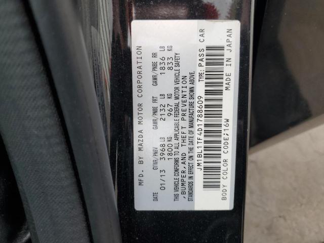 JM1BL1TF4D1788609 - 2013 MAZDA 3 I CHARCOAL photo 12