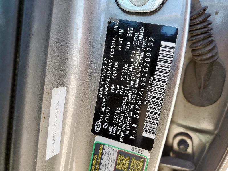 5XXGU4L36JG209792 - 2018 KIA OPTIMA EX SILVER photo 12