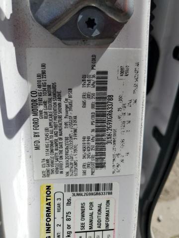 3LN6L2G9XGR633788 - 2016 LINCOLN MKZ أبيض صورة 13