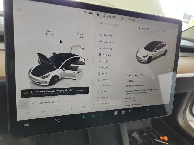 5YJ3E1EA1PF490854 - 2023 TESLA MODEL 3 Beyaz fotoğraf 9