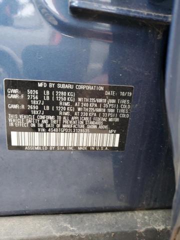 4S4BTGPD2L3129535 - 2020 SUBARU OUTBACK TOURING LDL ლურჯი ფოტო 13