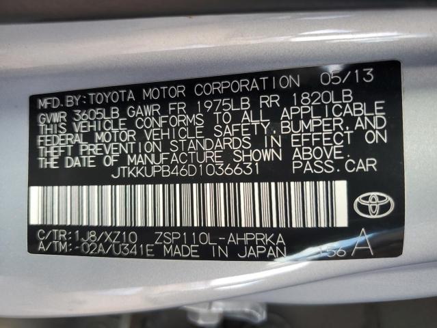 JTKKUPB46D1036631 - 2013 TOYOTA SCION XD Gümüş fotoğraf 12