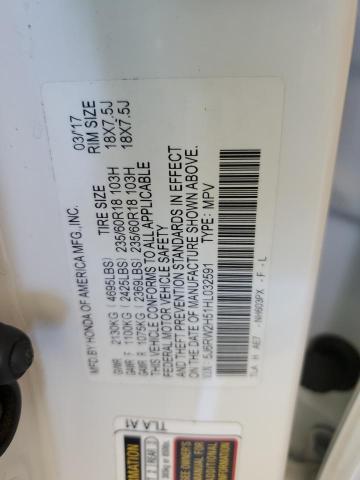5J6RW2H51HL032591 - 2017 HONDA CR-V EX WHITE photo 14