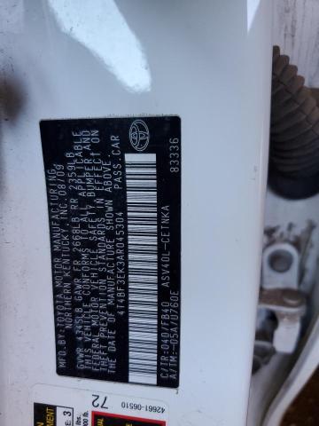 4T4BF3EK3AR045304 - 2010 TOYOTA CAMRY BASE Beyaz fotoğraf 12
