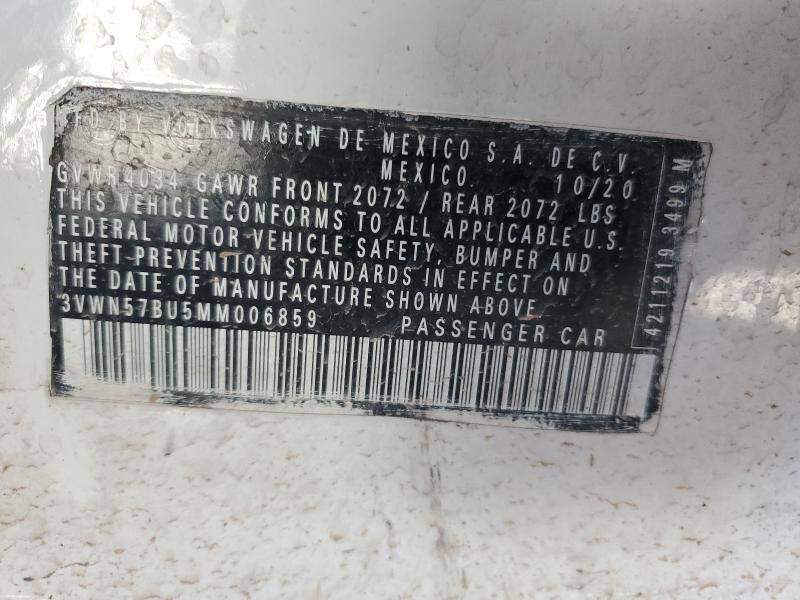 3VWN57BU5MM006859 - 2021 VOLKSWAGEN JETTA S 白色 照片 12