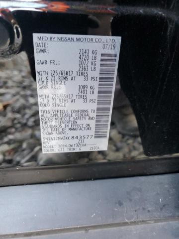 5N1AT2MV2KC843577 - 2019 NISSAN ROGUE S Siyah fotoğraf 13