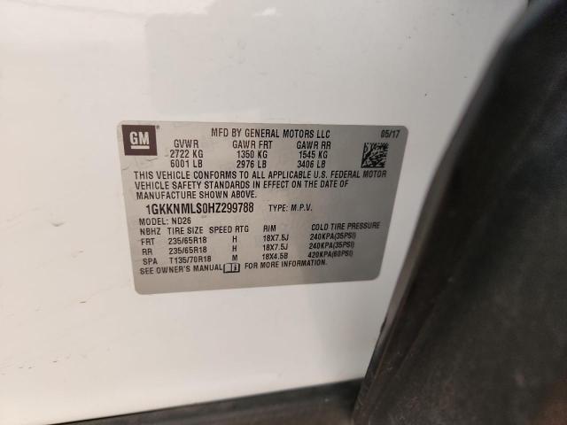 1GKKNMLS0HZ299788 - 2017 GMC ACADIA SLT-1 白色 照片 13