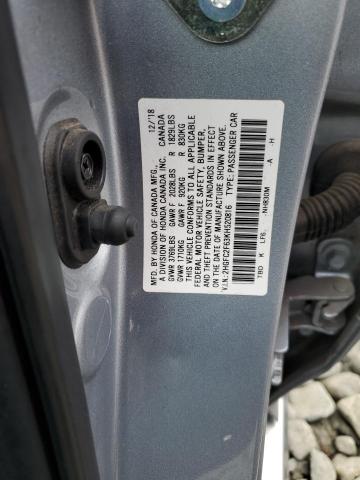 2HGFC2F63KH520816 - 2019 HONDA CIVIC LX Gümüş fotoğraf 12