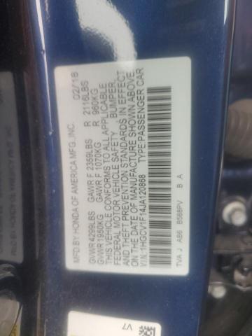 1HGCV1F14JA120868 - 2018 HONDA ACCORD LX BLUE photo 13