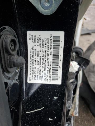 2HGFC2F74JH601881 - 2018 HONDA CIVIC EX 黑色 照片 12