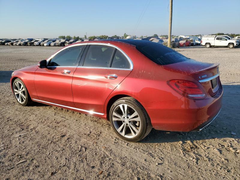 55SWF4KB3HU183288 - 2017 MERCEDES-BENZ C 300 4MATIC MAROON photo 2