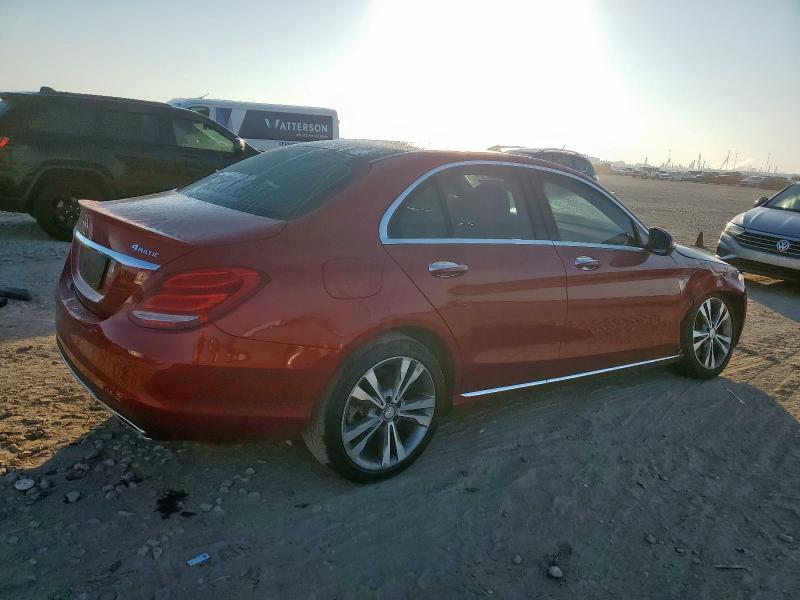 55SWF4KB3HU183288 - 2017 MERCEDES-BENZ C 300 4MATIC MAROON photo 3
