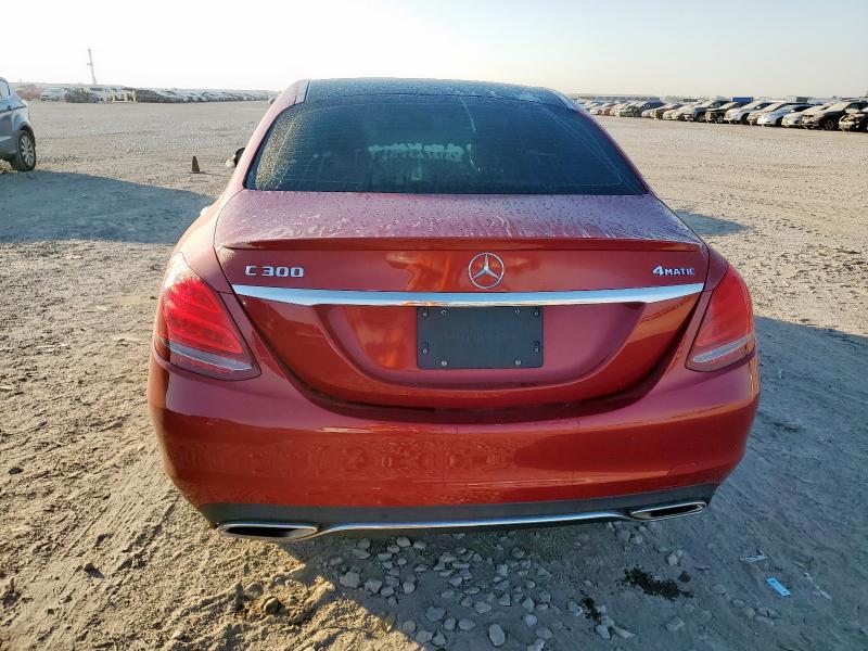 55SWF4KB3HU183288 - 2017 MERCEDES-BENZ C 300 4MATIC MAROON photo 6